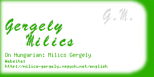gergely milics business card